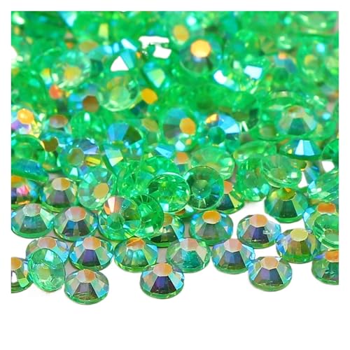 Hotfix Strasssteine 500–1000 Stück transparente AB-Strasssteine, nicht Hotfix-Harz, flache Rückseite, for DIY-Nagelkunst, Schmuck, Kleidungsstückdekorationen, for Aufkleben(Grass green,4mm 500pcs) von JTKSSCS