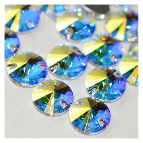 Hotfix Strasssteine Alle Größen AB Rivoli Glassteine ​​Flatback Nähen Kristall Strass Handwerk Auf for Kleidung(18mm 12Pcs) von JTKSSCS