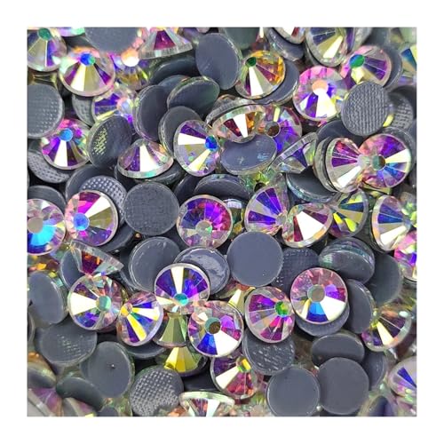 Hotfix Strasssteine Alle Größen Kristall AB/Klar Hell Hot-Fix Strass Glas Eisen Auf Stein for Stoff Bekleidungs(Crystal AB,Ss50 144pcs) von JTKSSCS