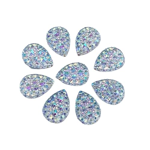 Hotfix Strasssteine Crystal AB Resin Flatback Strasssteine, Kristallsteine, nicht Hotfix, Scrapbook-Strass for DIY-Bastelarbeiten(13x18mm -20pcs) von JTKSSCS