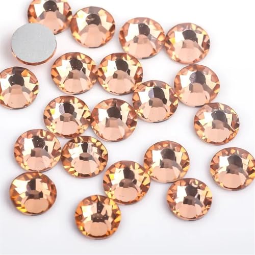 Hotfix Strasssteine Hellrosa, rosafarbenes Glas, 3D-Nagelkunst-Strasssteine, SS3, SS4, SS5, SS6, SS8, SS10, SS12, SS16, SS20, SS30, Kristallnägel, nicht HotFix-Dekorationen(Light Peach,SS6 1440pcs) von JTKSSCS