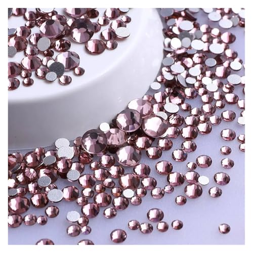 Hotfix Strasssteine Mix Größe Glitter Runde Strasssteine ​​Silber Unterseite Nicht Hotfix Kleine Kristall for Nagel Kunst Kleidung Dekoration(Light Amethyst) von JTKSSCS