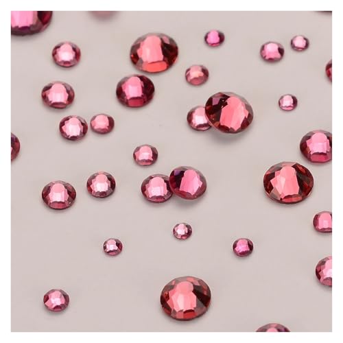 Hotfix Strasssteine Mix Größe Glitter Runde Strasssteine ​​Silber Unterseite Nicht Hotfix Kleine Kristall for Nagel Kunst Kleidung Dekoration(Rose) von JTKSSCS