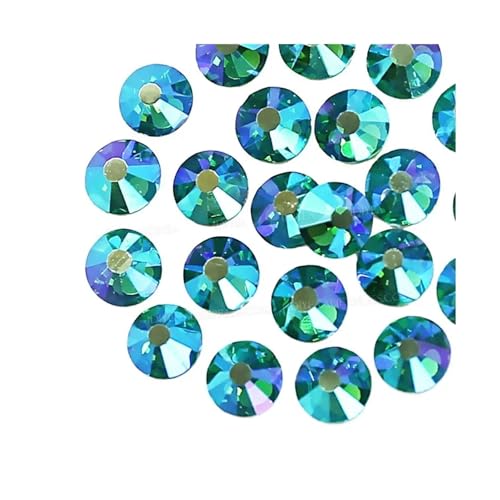Hotfix Strasssteine Multi Farben Crystal AB Nicht Hot Fix Strass Flache Rückseite Nagel Glitters Kleidungsstück Stein(Blue Zircon AB,SS16 1440PCS) von JTKSSCS