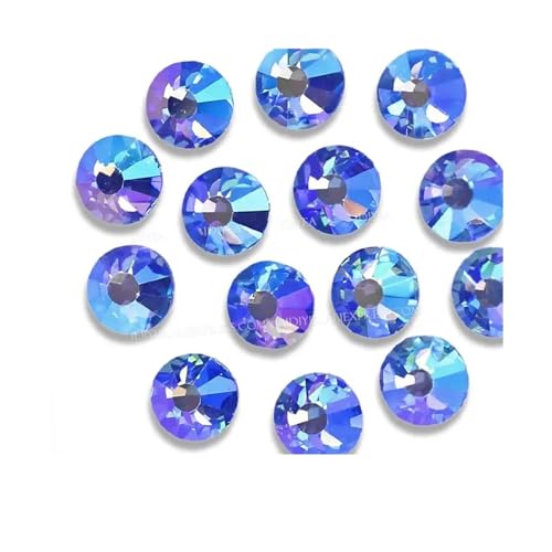 Hotfix Strasssteine Multi Farben Crystal AB Nicht Hot Fix Strass Flache Rückseite Nagel Glitters Kleidungsstück Stein(Lt.Sapphire AB,SS20 1440PCS) von JTKSSCS