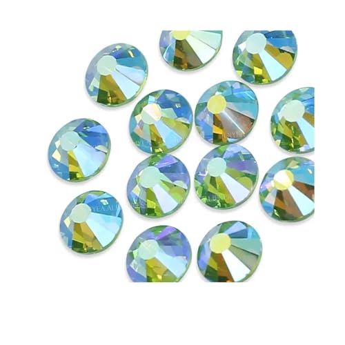 Hotfix Strasssteine Multi Farben Crystal AB Nicht Hot Fix Strass Flache Rückseite Nagel Glitters Kleidungsstück Stein(Peridot AB,SS30 288PCS) von JTKSSCS