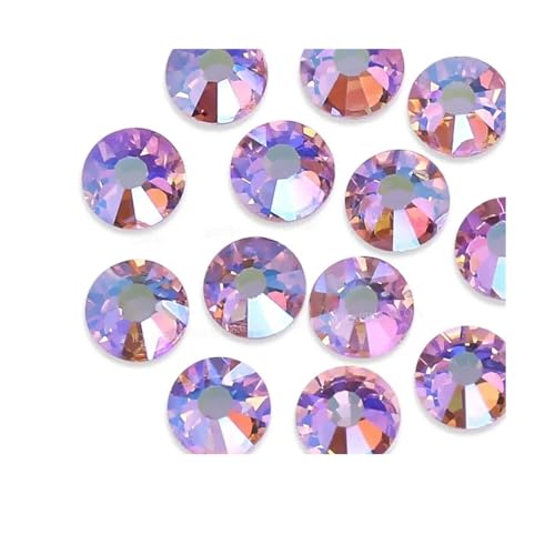 Hotfix Strasssteine Multi Farben Crystal AB Nicht Hot Fix Strass Flache Rückseite Nagel Glitters Kleidungsstück Stein(Pink AB,SS12 1440PCS) von JTKSSCS