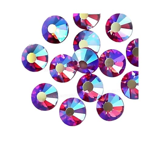 Hotfix Strasssteine Multi Farben Crystal AB Nicht Hot Fix Strass Flache Rückseite Nagel Glitters Kleidungsstück Stein(Rose AB,Mix Sizes SS3-SS16) von JTKSSCS
