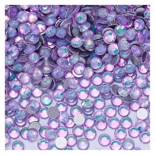 Hotfix Strasssteine Nicht-Hotfix-Strasssteine, Bling Crystal Opal-Serie, Super-Glitzerglas, flache Rückseite, Kristalle for DIY-Nagelkunst, Charm-Edelsteine(Crystal Violet,SS8-1440PCS) von JTKSSCS