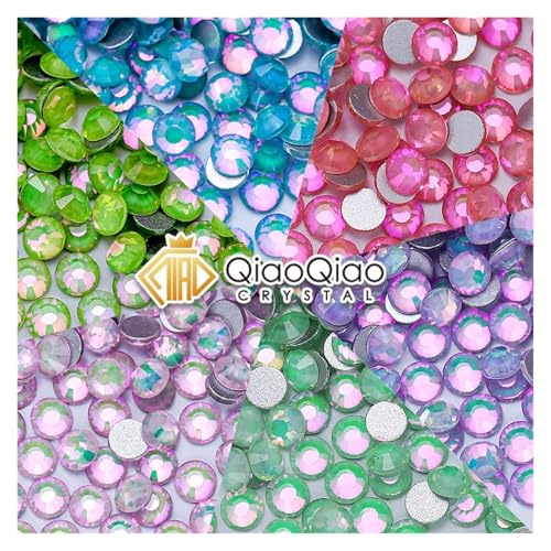 Hotfix Strasssteine Nicht-Hotfix-Strasssteine, Bling Crystal Opal-Serie, Super-Glitzerglas, flache Rückseite, Kristalle for DIY-Nagelkunst, Charm-Edelsteine(Crystal diamond,SS4-1440PCS) von JTKSSCS