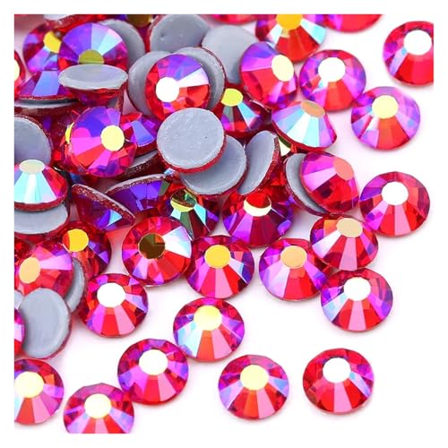 Hotfix Strasssteine SS6-SS30 Mehrfarbiger Crystal AB Hot Fix Strass Kristall Super Glitter Aufbügeln for Nail Art Stoff Kleidungsstück(Light siam AB,SS6-SS30 Mix 1200pcs) von JTKSSCS