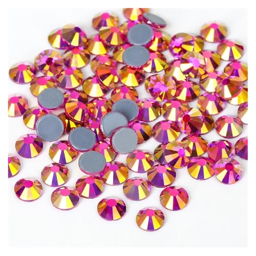 Hotfix Strasssteine SS6-SS30 Mehrfarbiger Crystal AB Hot Fix Strass Kristall Super Glitter Aufbügeln for Nail Art Stoff Kleidungsstück(Peach AB,SS6-1440Pcs) von JTKSSCS