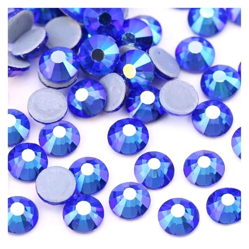 Hotfix Strasssteine SS6-SS30 Mehrfarbiger Crystal AB Hot Fix Strass Kristall Super Glitter Aufbügeln for Nail Art Stoff Kleidungsstück(Sapphire AB,SS6-SS30 Mix 1200pcs) von JTKSSCS