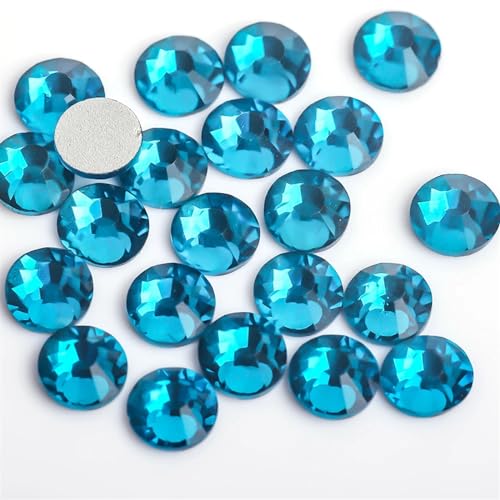JTKSSCS Hotfix Strasssteine 3D-Nagelkunst-Strasssteine ​​aus Glas, Kristall, Nicht HotFix-Nagelkunstdekorationen(Blue Zircon,SS5 1440pcs) von JTKSSCS