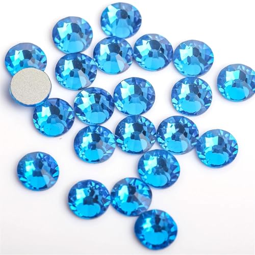 JTKSSCS Hotfix Strasssteine 3D-Nagelkunst-Strasssteine ​​aus Glas, Kristall, Nicht HotFix-Nagelkunstdekorationen(Capri Blue,SS20 1440pcs) von JTKSSCS