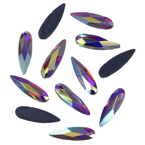 JTKSSCS Hotfix Strasssteine Crystal AB Hotfix-Strasssteine ​​zum Aufbügeln auf Kristalle mit Flacher Rückseite(360Pcs,2x6mm) von JTKSSCS