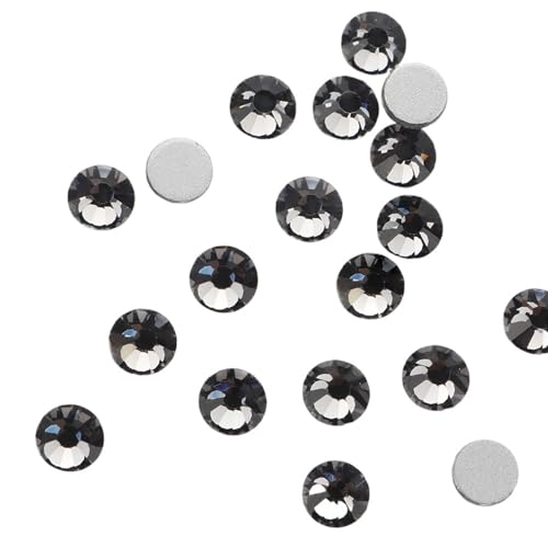 JTKSSCS Hotfix Strasssteine Fixierung Kristall Cristales Flatback Zurück Nicht Hotfix Strass for Taschen Bekleidung DIY Nagel Kunst(104 Black Diamond,3.2mm SS12 1440pcs) von JTKSSCS