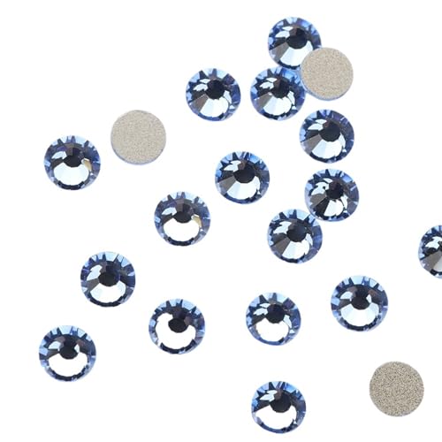 JTKSSCS Hotfix Strasssteine Fixierung Kristall Cristales Flatback Zurück Nicht Hotfix Strass for Taschen Bekleidung DIY Nagel Kunst(106 Lt Sapphire,3mm SS10 1440pcs) von JTKSSCS