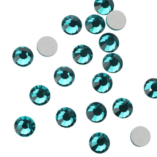 JTKSSCS Hotfix Strasssteine Fixierung Kristall Cristales Flatback Zurück Nicht Hotfix Strass for Taschen Bekleidung DIY Nagel Kunst(111 Blue Zircon,1.4mm SS4 1440pcs) von JTKSSCS
