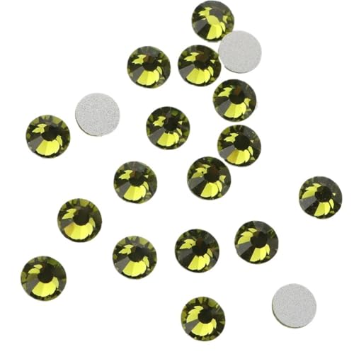JTKSSCS Hotfix Strasssteine Fixierung Kristall Cristales Flatback Zurück Nicht Hotfix Strass for Taschen Bekleidung DIY Nagel Kunst(116 Olivine Yellow,6mm SS30 288pcs) von JTKSSCS