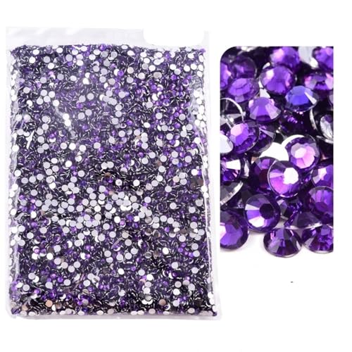 JTKSSCS Hotfix Strasssteine Flatback-Silberunterseite-Harz, Nicht Hotfix-Strasssteine ​​im großen Paket, Glitzerkristalle und Strass(10 Dk Amethyst,6mm SS30-5000pcs) von JTKSSCS