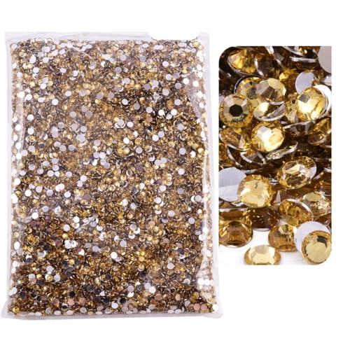 JTKSSCS Hotfix Strasssteine Flatback-Silberunterseite-Harz, Nicht Hotfix-Strasssteine ​​im großen Paket, Glitzerkristalle und Strass(12 Lt Colo Topaz,2mm SS6-20000pcs) von JTKSSCS