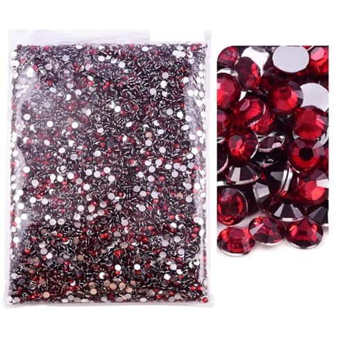 JTKSSCS Hotfix Strasssteine Flatback-Silberunterseite-Harz, Nicht Hotfix-Strasssteine ​​im großen Paket, Glitzerkristalle und Strass(22 Dk Siam,6mm SS30-5000pcs) von JTKSSCS