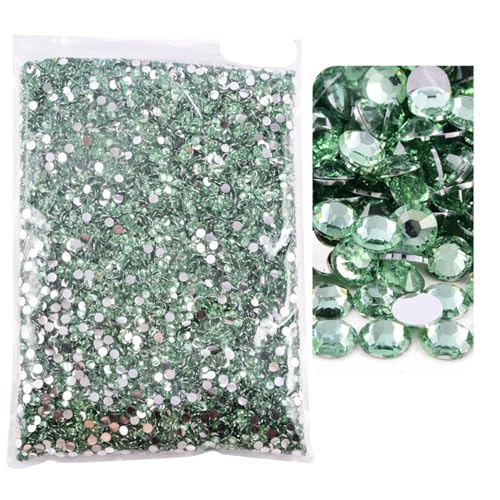 JTKSSCS Hotfix Strasssteine Flatback-Silberunterseite-Harz, Nicht Hotfix-Strasssteine ​​im großen Paket, Glitzerkristalle und Strass(9 Lt Peridot,6mm SS30-5000pcs) von JTKSSCS