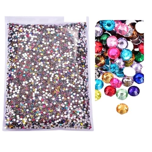 JTKSSCS Hotfix Strasssteine Flatback-Silberunterseite-Harz, Nicht Hotfix-Strasssteine ​​im großen Paket, Glitzerkristalle und Strass(Mixed Colors,2mm SS6-50000pcs) von JTKSSCS