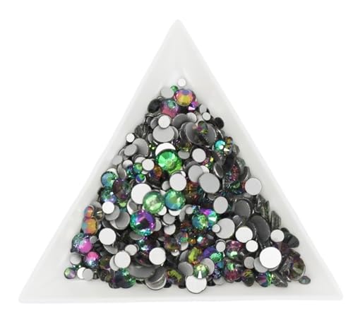 JTKSSCS Hotfix Strasssteine Hell-dunkelrote Kristall-Glitzer-Nagelkunst-Strasssteine ​​SS3-SS30 Glaskristalle, Nicht HotFix-Nagelkunst-Dekorationen(Green Volcan,SS4 1440pcs) von JTKSSCS