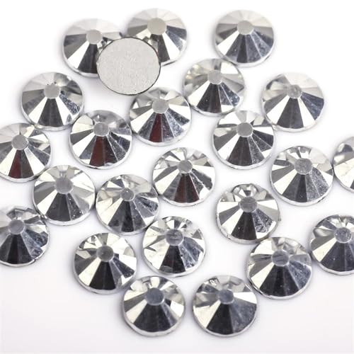 JTKSSCS Hotfix Strasssteine Hell-dunkelrote Kristall-Glitzer-Nagelkunst-Strasssteine ​​SS3-SS30 Glaskristalle, Nicht HotFix-Nagelkunst-Dekorationen(Silver Hematite,SS6 1440pcs) von JTKSSCS