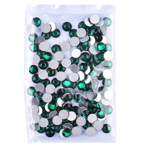 JTKSSCS Hotfix Strasssteine Kristall AB Glitzer Strass Glas Nicht Hotfix Strasssteine ​​Flatback Diamant Nail Art Dekorationen(Emerald,SS50-144pcs) von JTKSSCS
