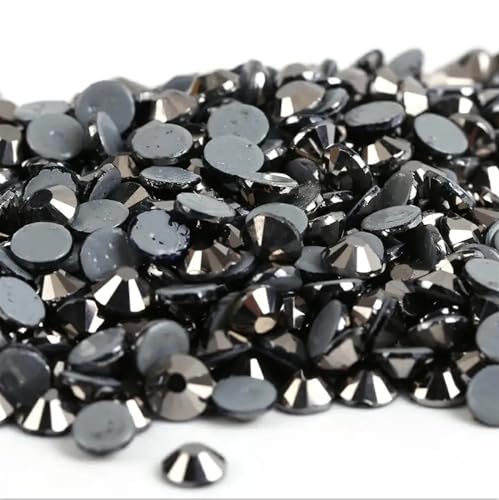 JTKSSCS Hotfix Strasssteine Kristall-AB-Hotfix-Strasssteine, Glas-Hotfix-Strasssteine ​​zum Aufbügeln for Nagelkunst, Nähen, Stoffdekoration(Black Hematite,Ss10 1440pcs) von JTKSSCS