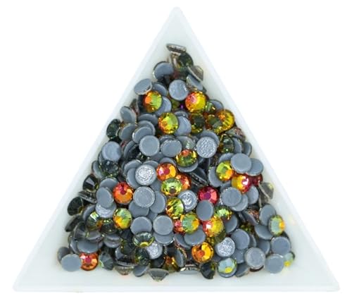 JTKSSCS Hotfix Strasssteine Kristall-AB-Hotfix-Strasssteine, Glas-Hotfix-Strasssteine ​​zum Aufbügeln for Nagelkunst, Nähen, Stoffdekoration(Siam Volcano,Ss6 1440pcs) von JTKSSCS