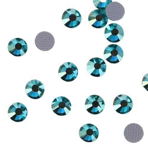 JTKSSCS Hotfix Strasssteine Kristall-Galvanik-Flatback-Hotfix-Strasssteine ​​für Schuhe, Taschen, Kleidungsstücke, Dekoration for Selbermachen(111AB Blue Zircon AB,4mm SS16 1440pcs) von JTKSSCS