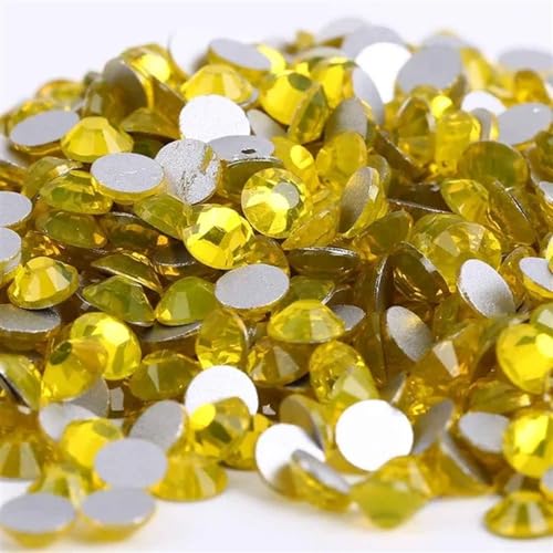 JTKSSCS Hotfix Strasssteine Kristall Nicht Hotfix Strass Super Helle Glas Strass 3D Nail Art Dekoration DIY Kleid Kleidung(Citirine,Ss8 1440pcs) von JTKSSCS