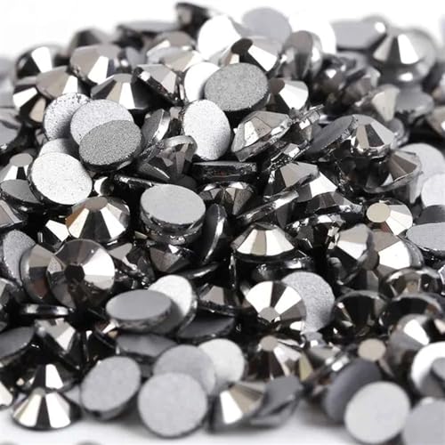 JTKSSCS Hotfix Strasssteine Kristall Nicht Hotfix Strass Super Helle Glas Strass 3D Nail Art Dekoration DIY Kleid Kleidung(Jet Hematite,Ss5 1440pcs) von JTKSSCS