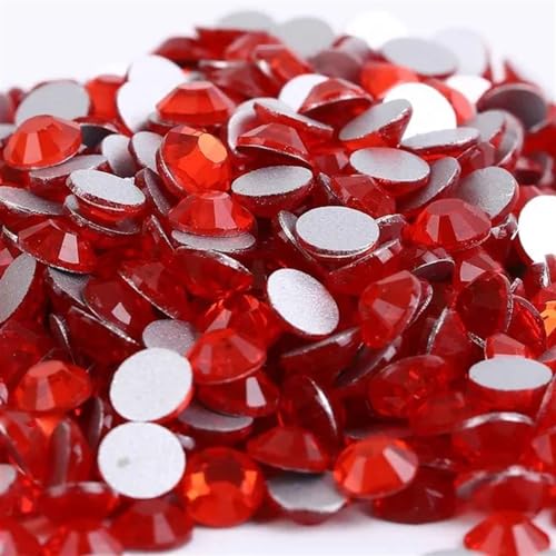 JTKSSCS Hotfix Strasssteine Kristall Nicht Hotfix Strass Super Helle Glas Strass 3D Nail Art Dekoration DIY Kleid Kleidung(Light Siam,Ss3 1440pcs) von JTKSSCS