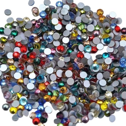 JTKSSCS Hotfix Strasssteine Kristall Nicht Hotfix Strass Super Helle Glas Strass 3D Nail Art Dekoration DIY Kleid Kleidung(Mix Colors,Ss12 1440pcs) von JTKSSCS