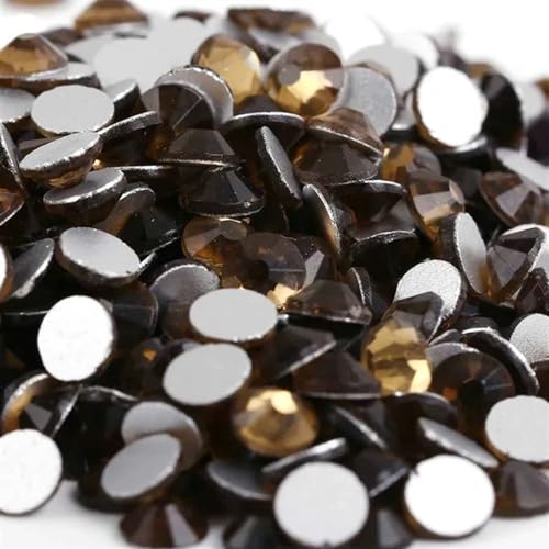 JTKSSCS Hotfix Strasssteine Kristall Nicht Hotfix Strass Super Helle Glas Strass 3D Nail Art Dekoration DIY Kleid Kleidung(Smoked Topaz,Ss8 1440pcs) von JTKSSCS