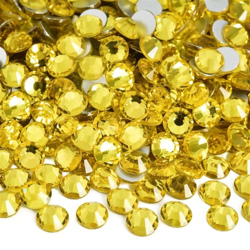 JTKSSCS Hotfix Strasssteine Kristall Nicht Hotfix Strasssteine ​​Strass Nägel Diamant Kristalle for Vestidos Nail Charms Nail Art Kleid(Citrine,SS6-1440pcs) von JTKSSCS