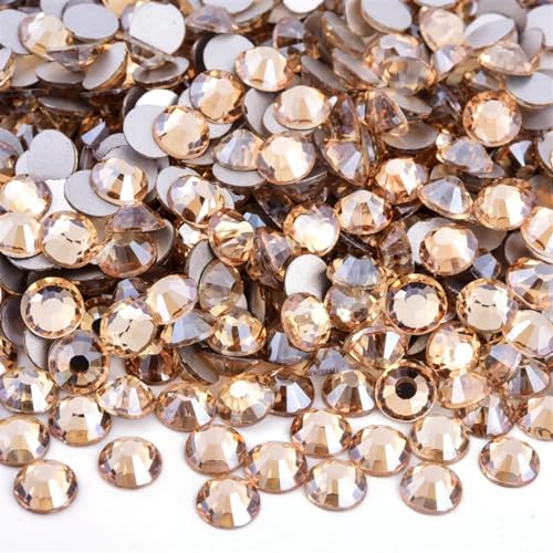 JTKSSCS Hotfix Strasssteine Kristall Nicht Hotfix Strasssteine ​​Strass Nägel Diamant Kristalle for Vestidos Nail Charms Nail Art Kleid(Gold Champagne,SS6-1440pcs) von JTKSSCS