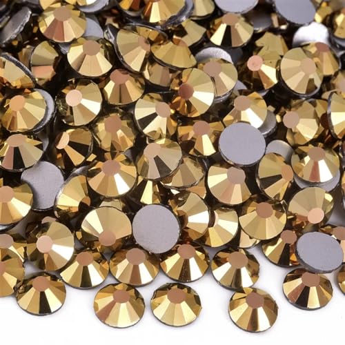 JTKSSCS Hotfix Strasssteine Kristall Nicht Hotfix Strasssteine ​​Strass Nägel Diamant Kristalle for Vestidos Nail Charms Nail Art Kleid(Mine Gold,SS8-1440pcs) von JTKSSCS