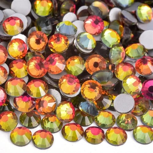 JTKSSCS Hotfix Strasssteine Kristall Nicht Hotfix Strasssteine ​​Strass Nägel Diamant Kristalle for Vestidos Nail Charms Nail Art Kleid(Red Volcanic,SS6-1440pcs) von JTKSSCS