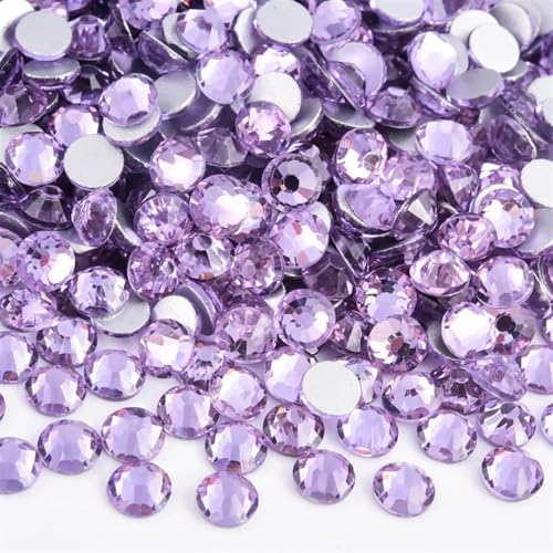 JTKSSCS Hotfix Strasssteine Nicht Hotfix Strass Glitzer Strasssteine ​​Kristall Strass Diamant Nagel Charms Nail Art Dekorationen(Lt. Violet,SS16-1440pcs) von JTKSSCS