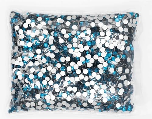 JTKSSCS Hotfix Strasssteine SS3-SS20 Flatback Crystal AB Non Hotfix Strasssteine ​​AB Strass for Nail Art Dekorationen(Blue Zircon,Ss20 14400pcs) von JTKSSCS