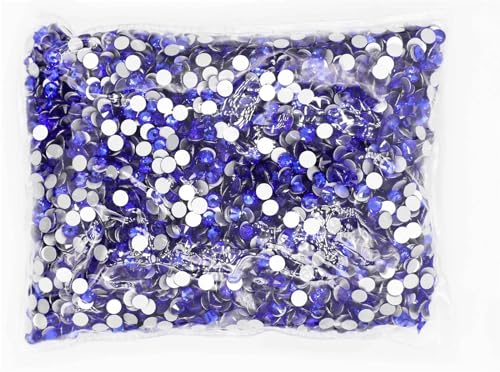JTKSSCS Hotfix Strasssteine SS3-SS20 Flatback Crystal AB Non Hotfix Strasssteine ​​AB Strass for Nail Art Dekorationen(Sapphire,Ss20 14400pcs) von JTKSSCS