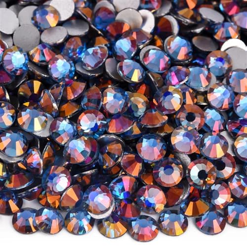 JTKSSCS Hotfix Strasssteine SS3-SS34 Glitzer, Nicht Hotfix-Strasssteine, Edelsteine, Glas, Flache Rückseite, Diamant for Nagelkunst, Nagel-Charms, Kleid(Lt. Sapphire Light,SS30-2880pcs) von JTKSSCS