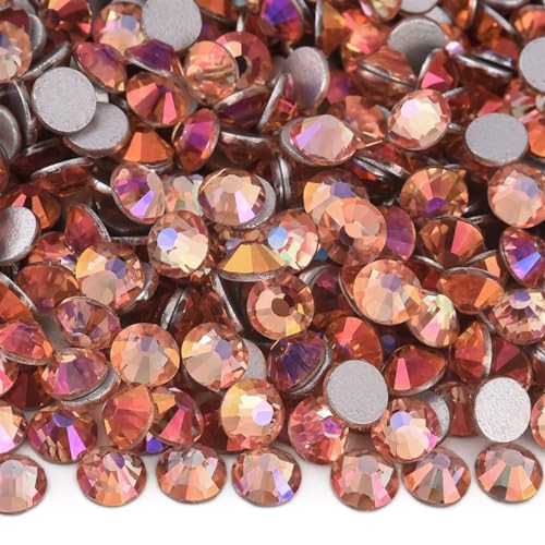 JTKSSCS Hotfix Strasssteine SS3-SS34 Glitzer, Nicht Hotfix-Strasssteine, Edelsteine, Glas, Flache Rückseite, Diamant for Nagelkunst, Nagel-Charms, Kleid(Pink Light,Mixed Size 14400pcs) von JTKSSCS