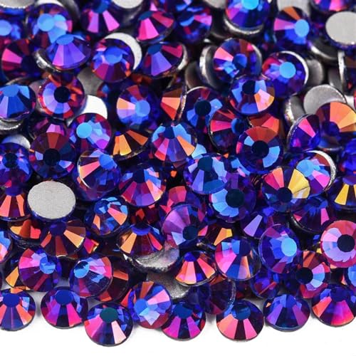 JTKSSCS Hotfix Strasssteine SS3-SS34 Glitzer, Nicht Hotfix-Strasssteine, Edelsteine, Glas, Flache Rückseite, Diamant for Nagelkunst, Nagel-Charms, Kleid(Sapphire Light,SS20-14400pcs) von JTKSSCS
